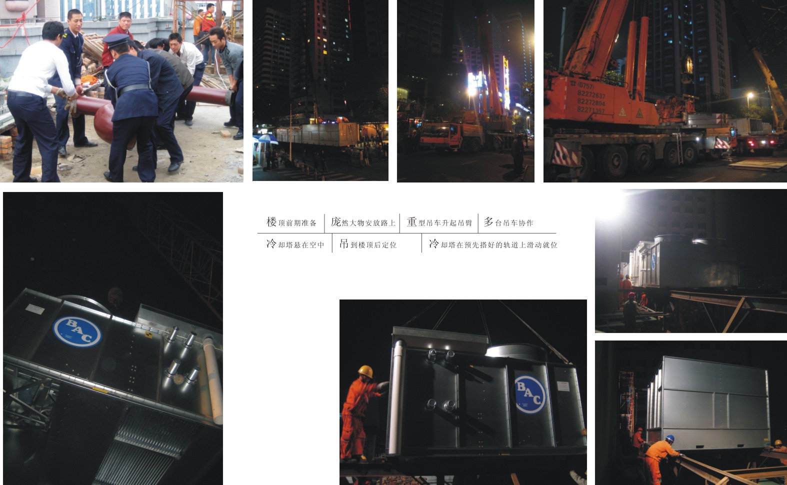 國貿(mào)商住大廈冷卻塔起吊施工順利完工
